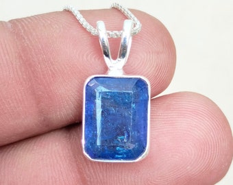 Handmade Sterling Silver Tanzanite Pendant: 5.35 Carat Gemstone