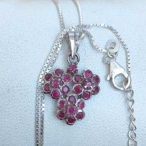 Natural  Ruby Pendant, 92.5 Sterling Silver, Daily wear Pendant, Handmade Hallmark Silver Pendant
