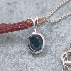 Certified Natural  Sapphire Pendant, 92.5 Sterling Silver, Real Natural Sapphire Sapphire  Sapphire Weight- 0.85 Carats