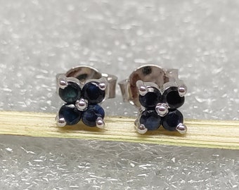Genuine Natural Blue Sapphire Studs, Minimalist Sapphire Studs, 92.5 Sterling Silver Studs, Dainty Sapphire Studs Earrings, Sapphire Jewelry