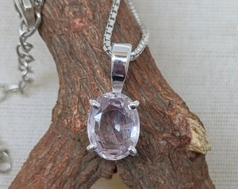 Certified Large Pink Sapphire Silver Pendant In Solid 92.5 Sterling Silver Pendant, Dainty Pink Sapphire Weight - 1.85 Carat, Gift For Her.