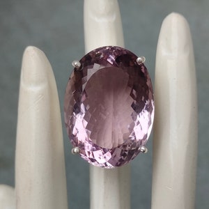 Certified Very Large 51.80 Carat Amethyst Ring, AAA Quality Natural Pink Amethyst Ring, 92.5 Sterling Silver Ring, Amethyst Size- 29 x 21 MM