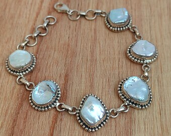 Sterling Silber Perlen Armband: Handgemachter Tribal Schmuck