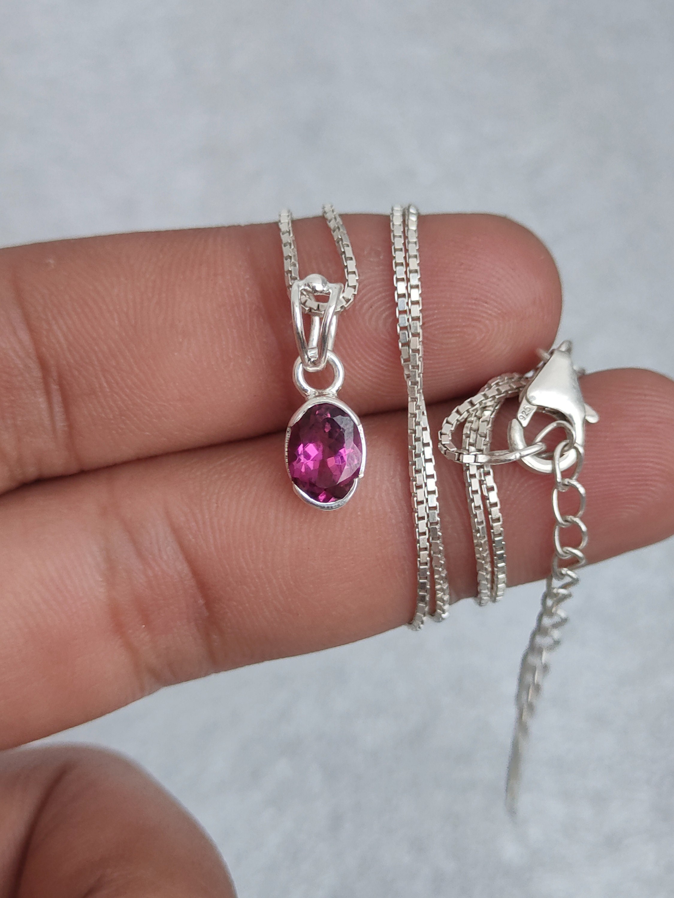 ピンクトルマリンシルバーペンダント：ハンドメイド925スターリング
