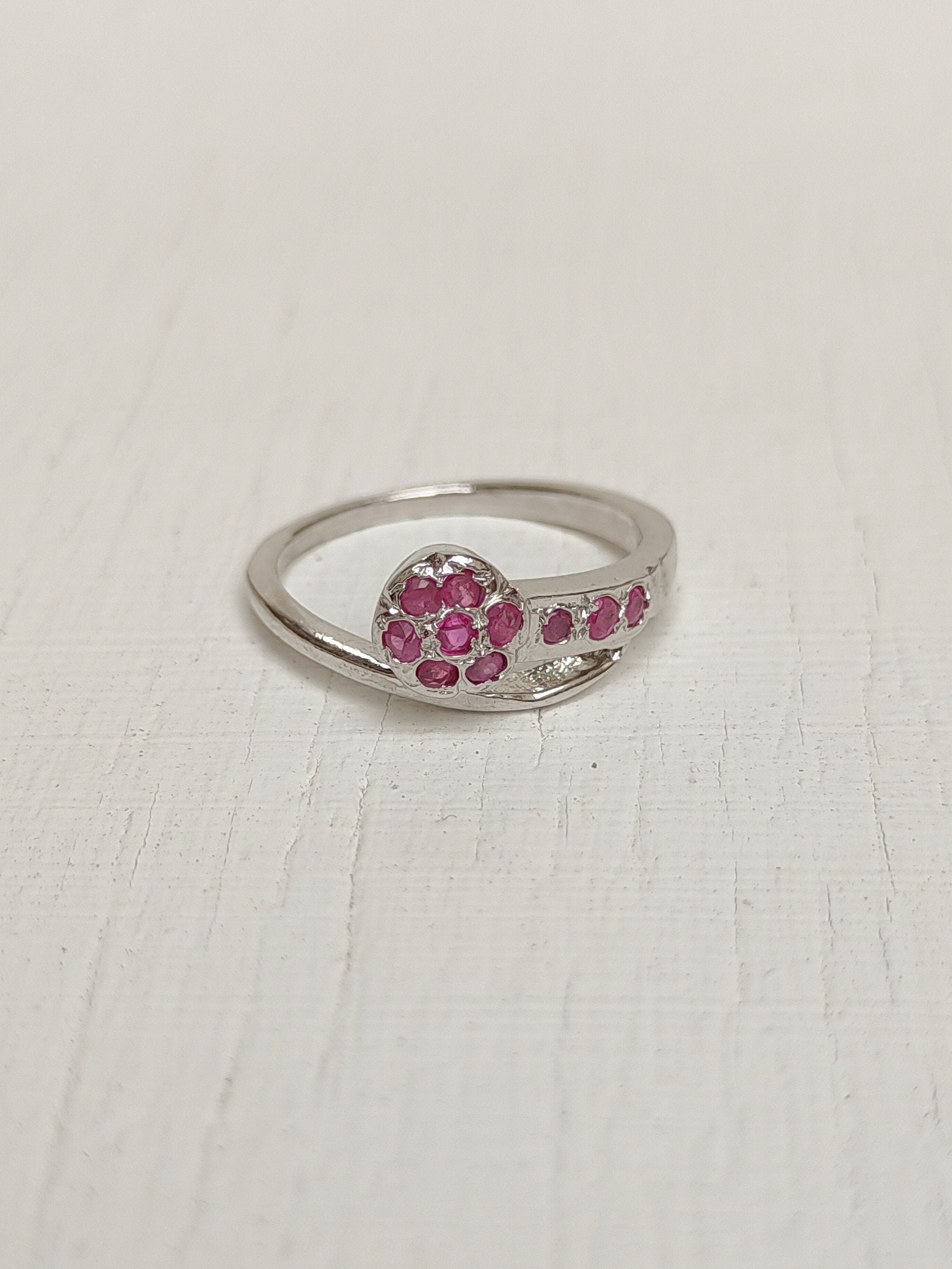 Natürliche Rubin Ring 925 Sterling Silber Rubin Runde Band Etsy