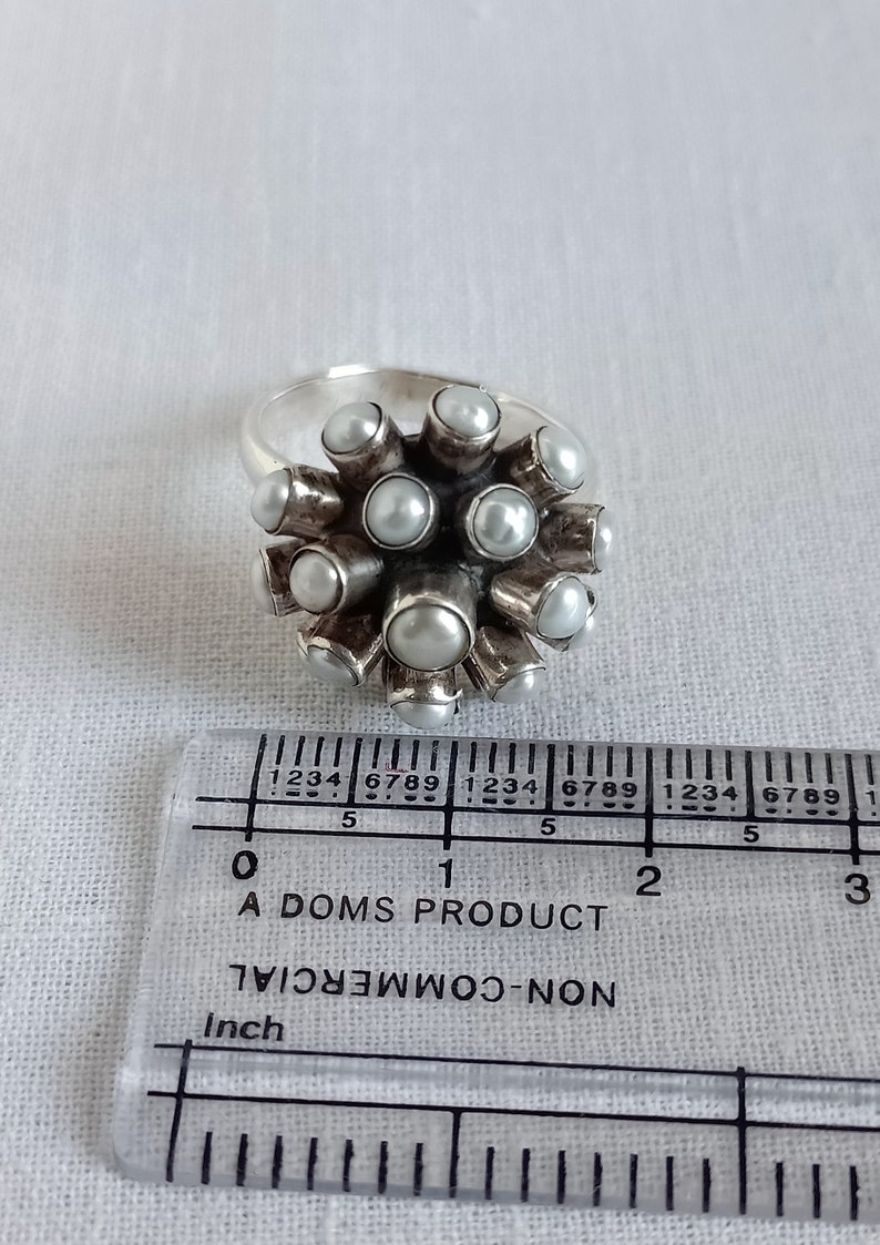 Pearl Jewellery 92.5 Sterling Silver June Birthstone Gift Boho Ring Tribal Ring Pearl Ring