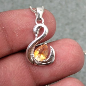 Tribal Natural Citrine Necklace, 92.5 Sterling Silver Pendant, Handmade Citrine Silver Pendant, Citrine Jewelry