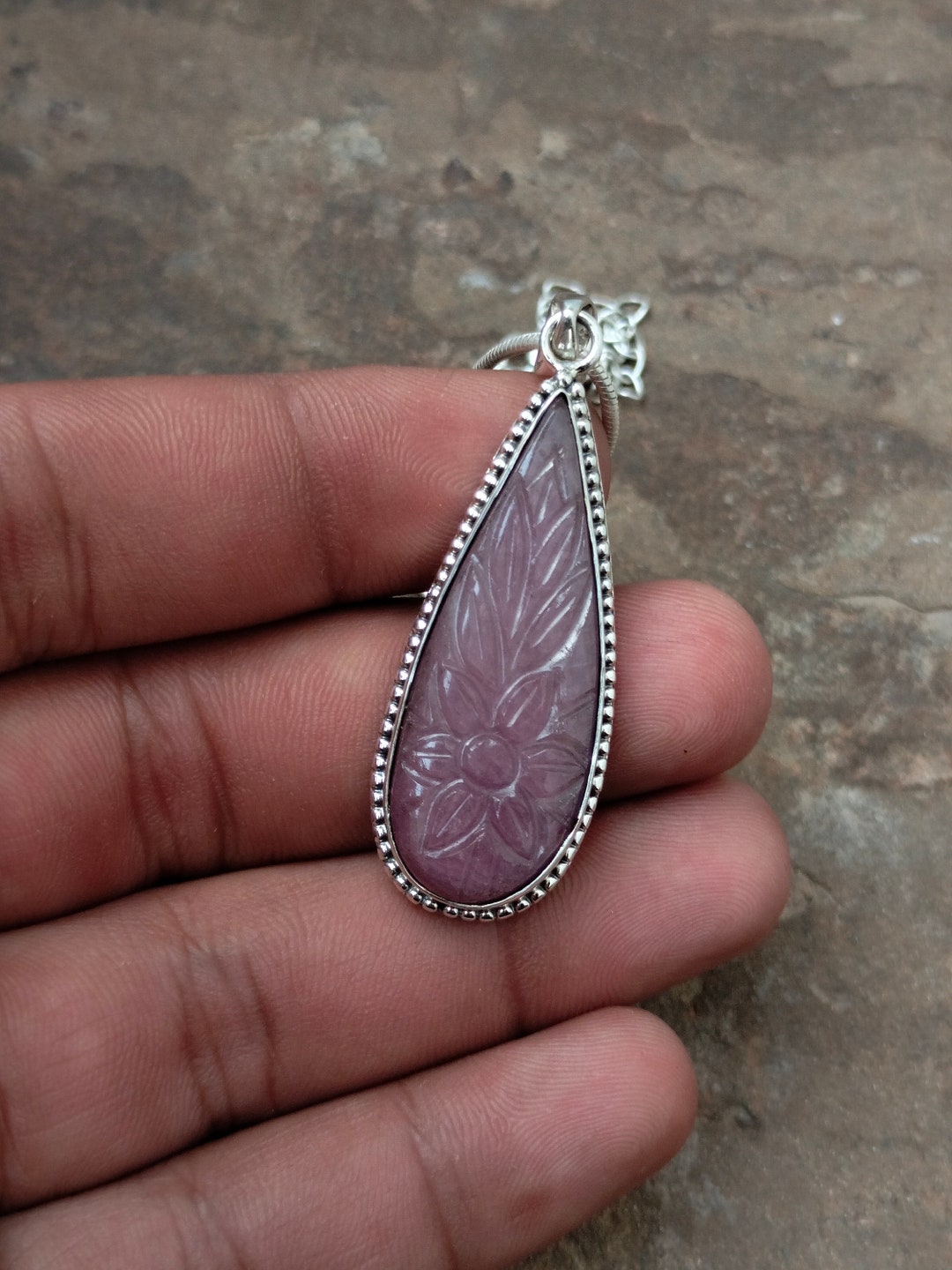 Shankari アンバー ルビー シルバー ペンダントトップ 宝石 ジュエリー