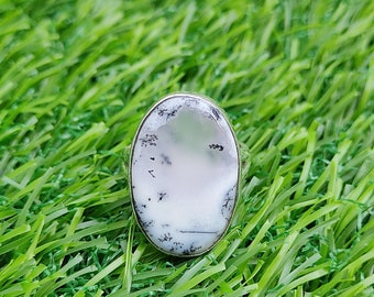 Handmade Dendrite Opal Sterling Silver Ring