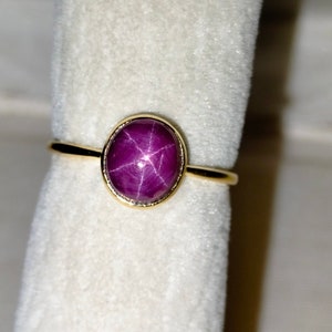 Certified Natural Star Ruby Gold Ring, Hallmarking Stamp 14K Genuine Real Star Ruby Ring weight 4.20 Carats