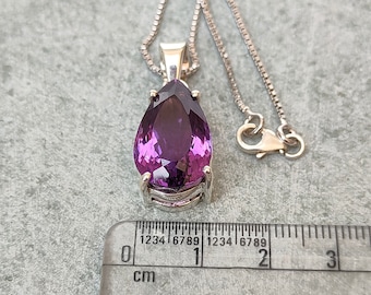 AAA Quality Natural Amethyst Pendant, 92.5 Sterling Silver Pendant, Handmade Large Amethyst Pendant