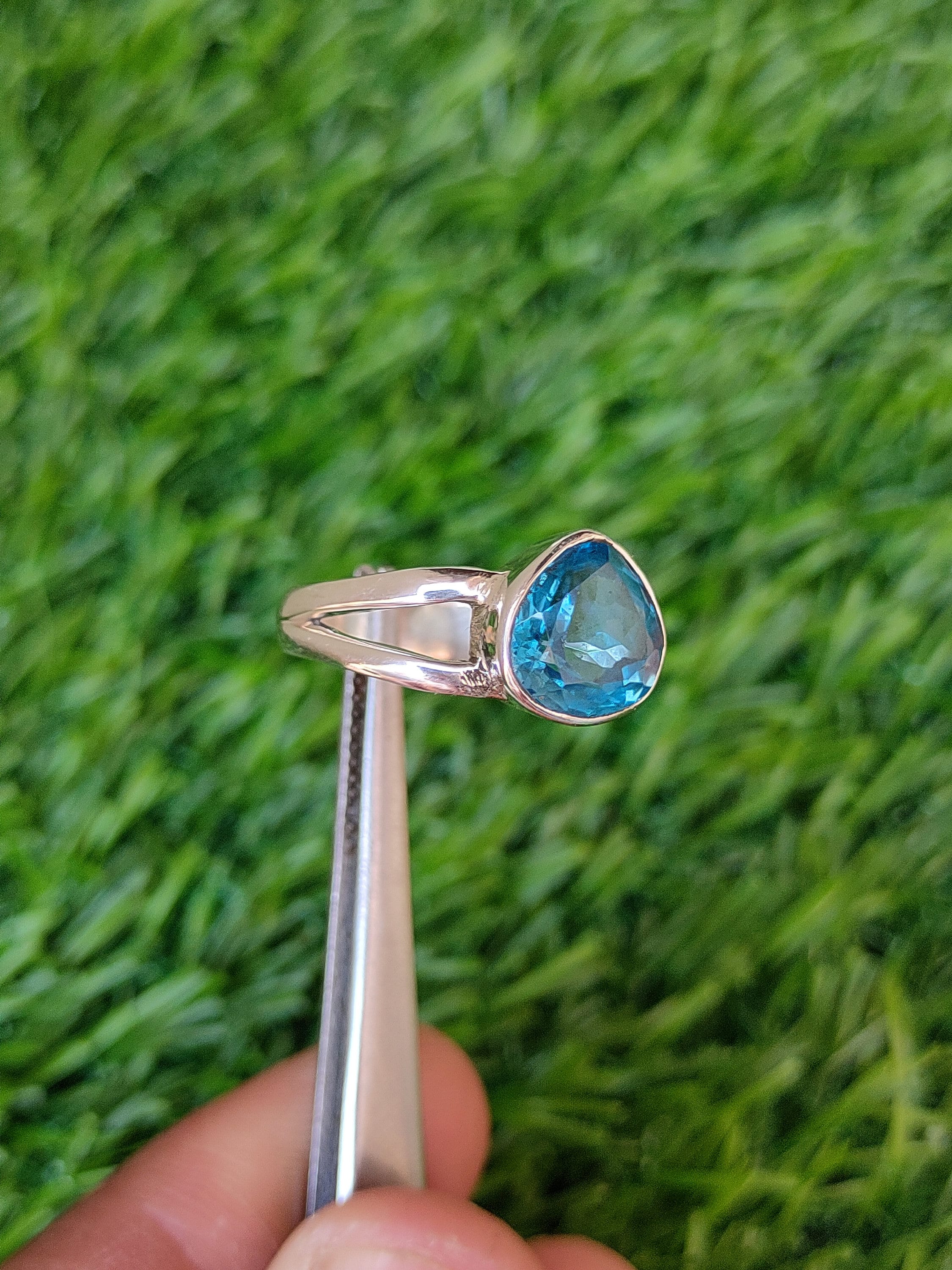 Anello Con Topazio Blu Delicato Gems Vibes, In Argento - Foto 9