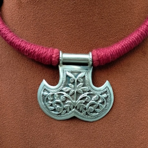 Antique Vintage Silver Necklace, Tribal Necklace, Old Silver Necklace, 92.5 Sterling Silver Oxidized Silver,