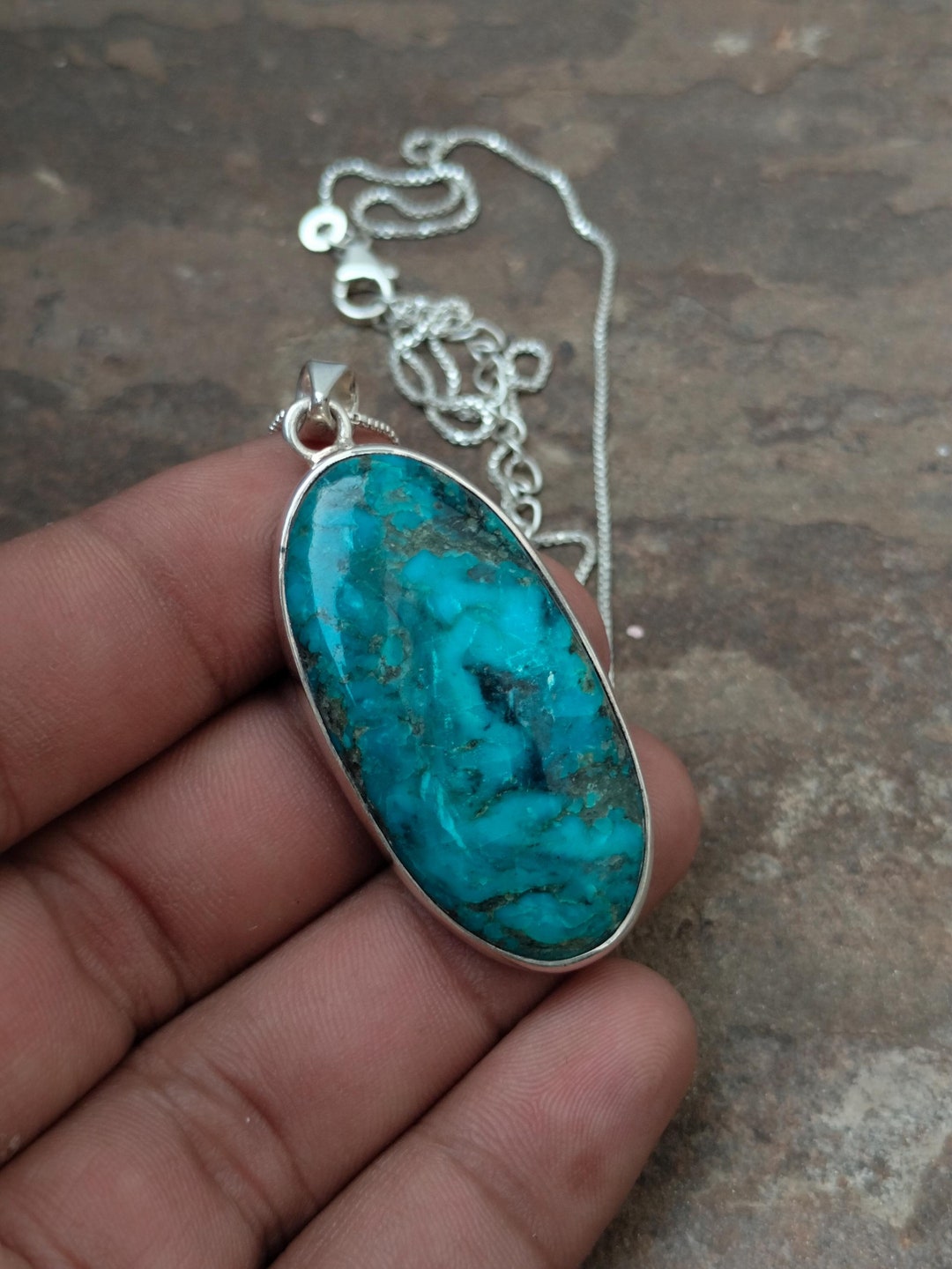 • OOAK - AEON • chrysocolla + silver necklace (18