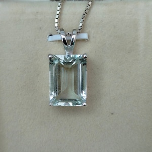 Certified Large 8.20 Carat Natural Goshenite Necklace 92.5 Sterling Silver Pendant, Goshenite Size- 14 x 10 MM