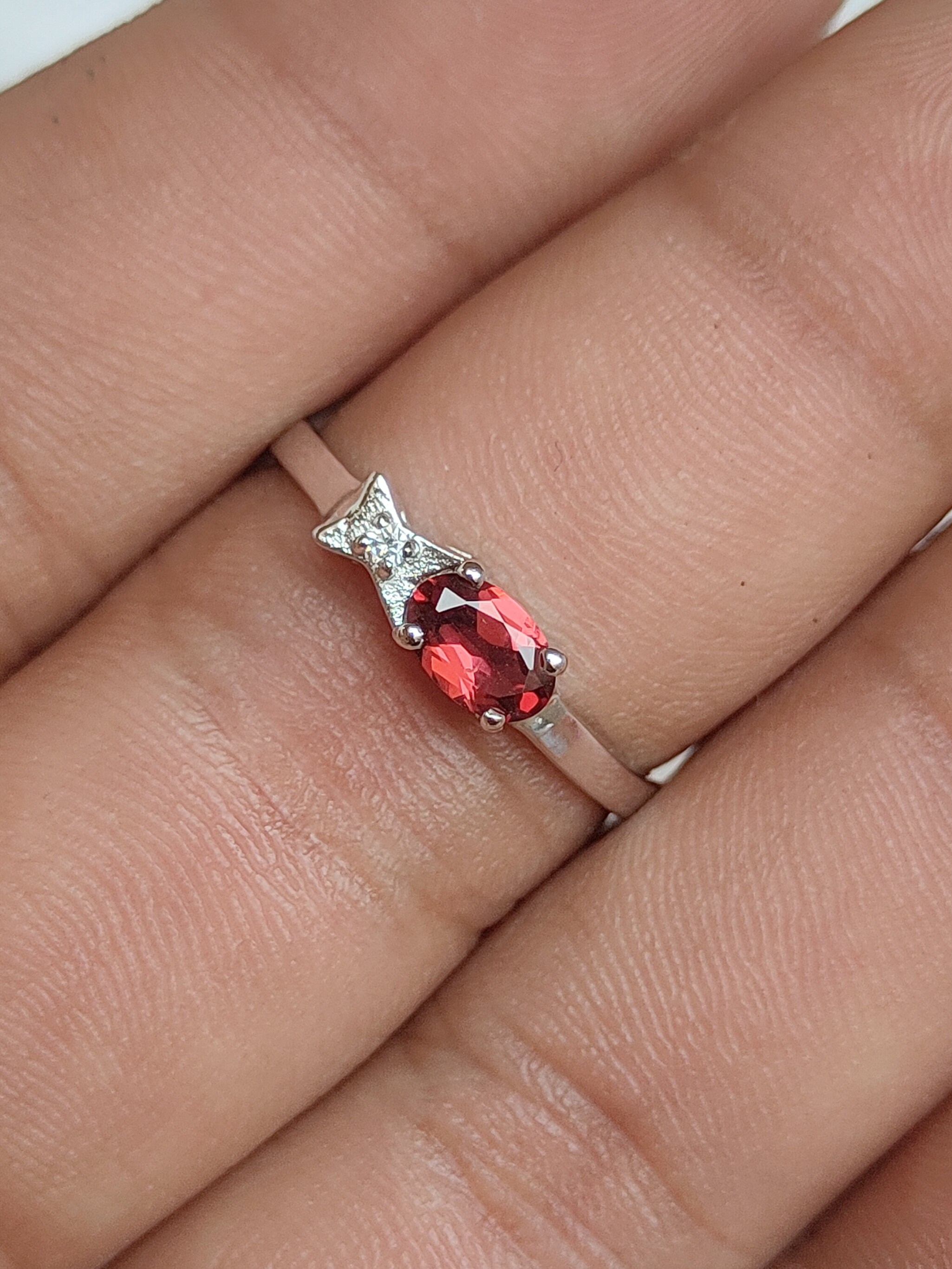 Dainty Gemstone Ring Natural 92.5 Sterling Silver Ring Etsy