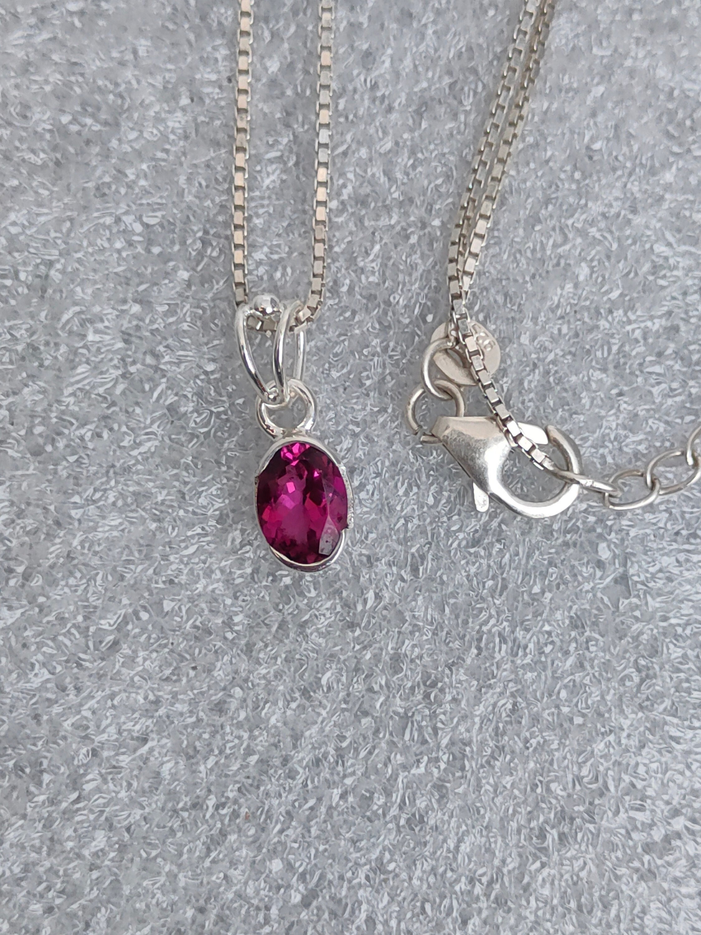 ピンクトルマリンシルバーペンダント：ハンドメイド925スターリング