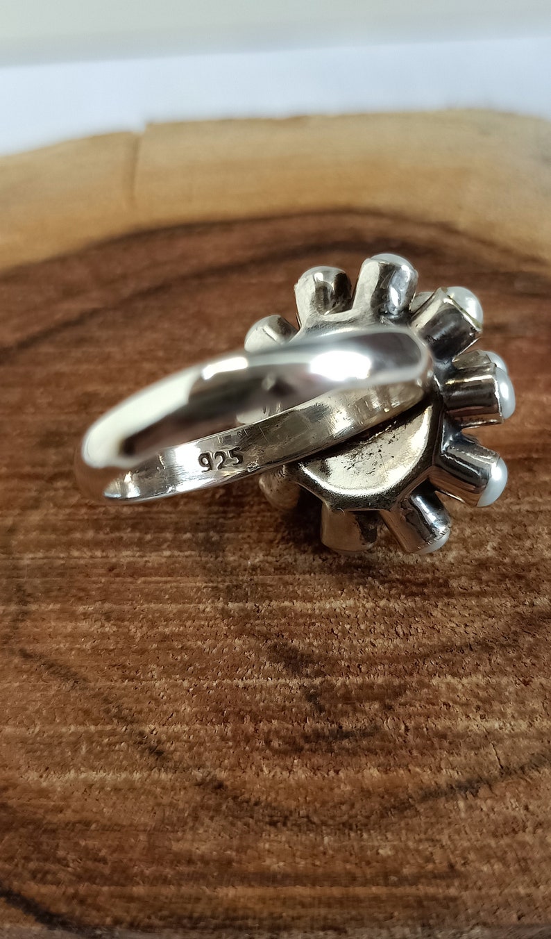 Pearl Jewellery 92.5 Sterling Silver June Birthstone Gift Boho Ring Tribal Ring Pearl Ring