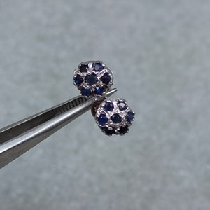 Natural Blue Sapphire Studs, 92.5 Sterling Silver Studs, Minimalist Sapphire Studs, Dainty Sapphire Studs Earrings, Sapphire Jewelry.