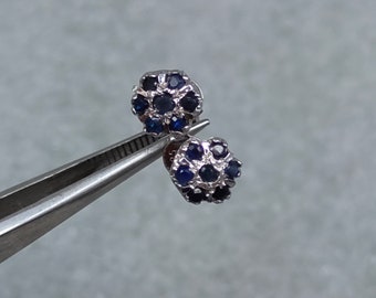 Natural Blue Sapphire Studs, 92.5 Sterling Silver Studs, Minimalist Sapphire Studs, Dainty Sapphire Studs Earrings, Sapphire Jewelry.