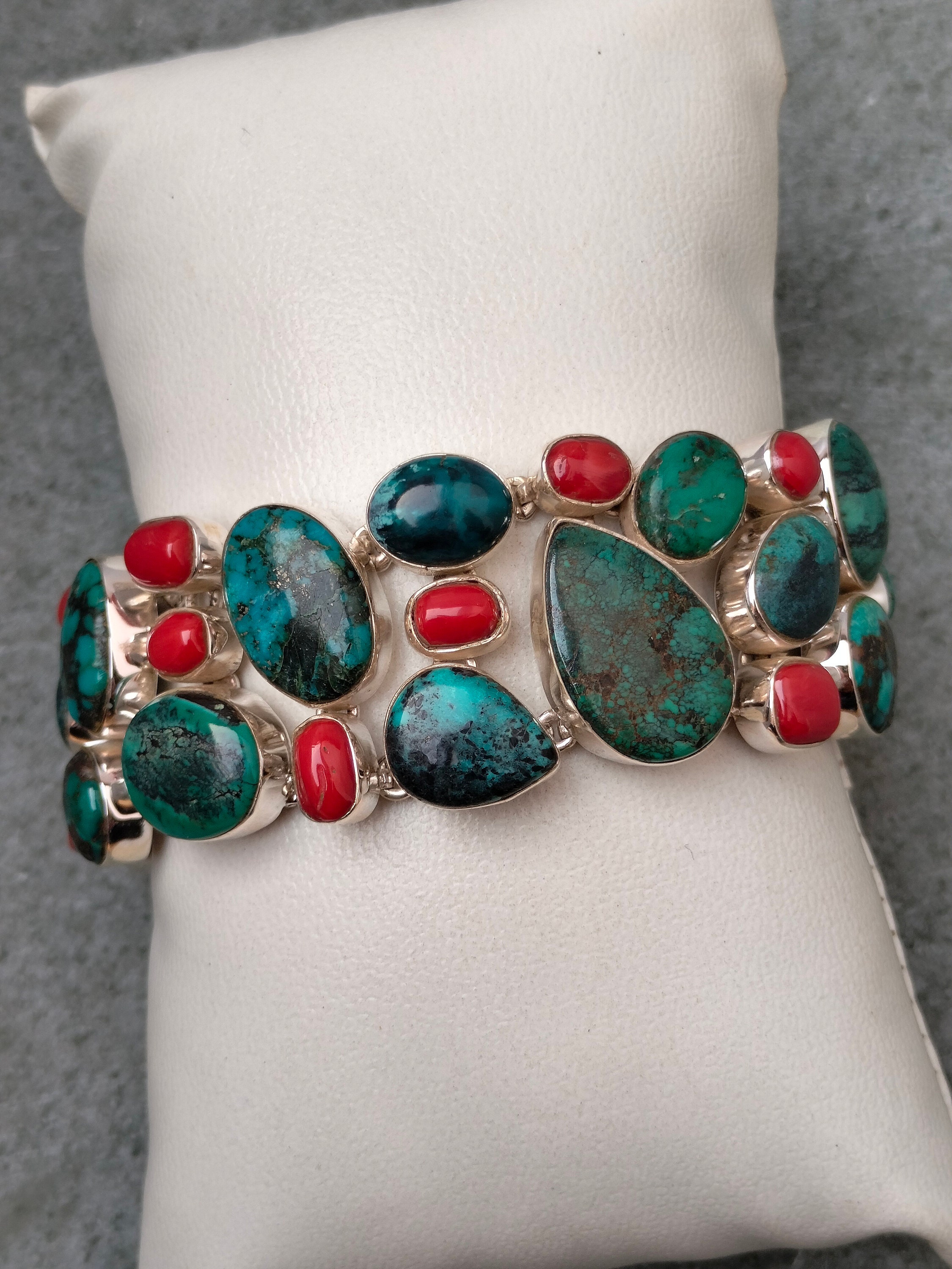 Early 1900's Vintage Native American Navajo Earth Turquoise Sterling Silver Bracelet Old Early 1900's Vintage Native American Navajo Earth Turquoise Sterling Silver Bracelet Old