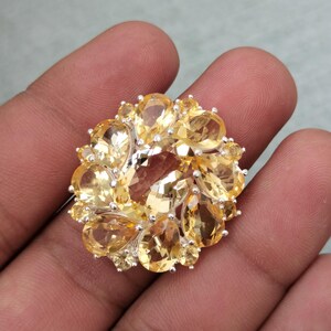 Handcrafted Filigree Sterling Silver Citrine Statement Ring