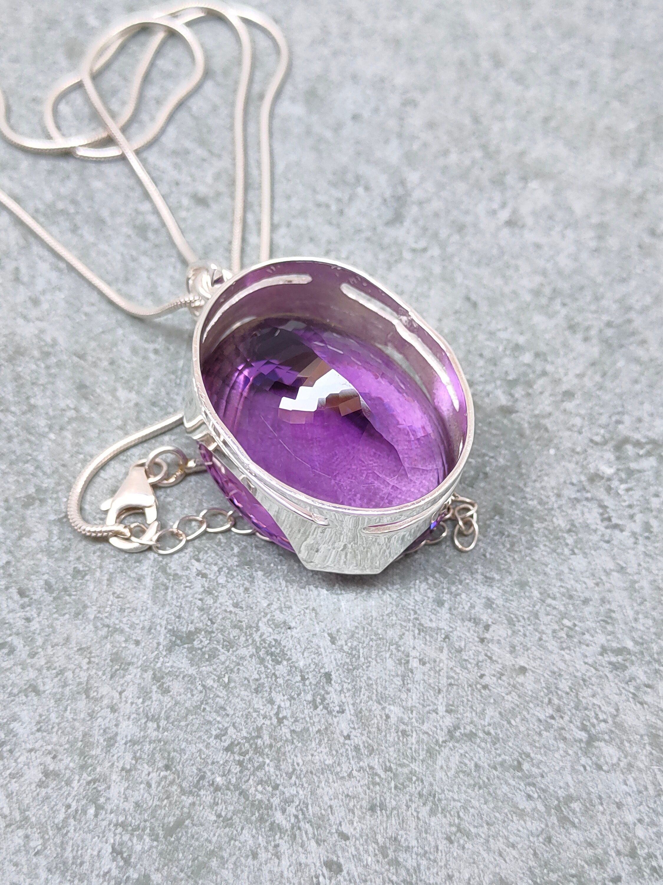 Certified Very Large 109.00 Carat, Natural Amethyst Pendant Certified Very Large 109.00 Carat, Natural Amethyst Pendant