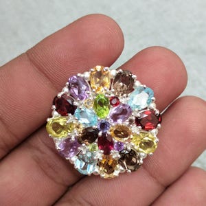 Geniune Multi Gem Stone Ring, Ring, 92.5 Sterling Silver