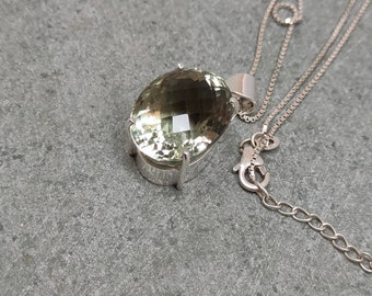 Ciondolo in Argento con Ametista verde e perle