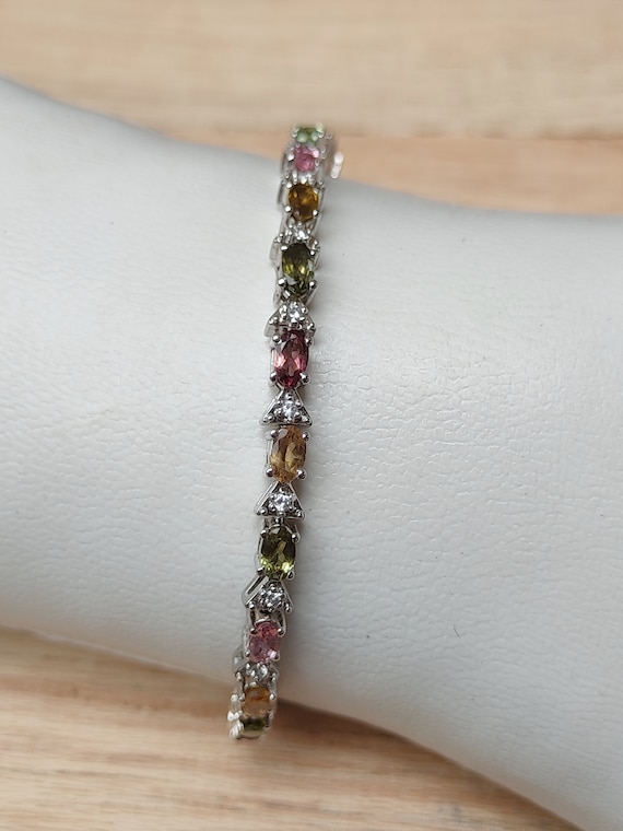 Sterling silver 2024 tourmaline bracelet