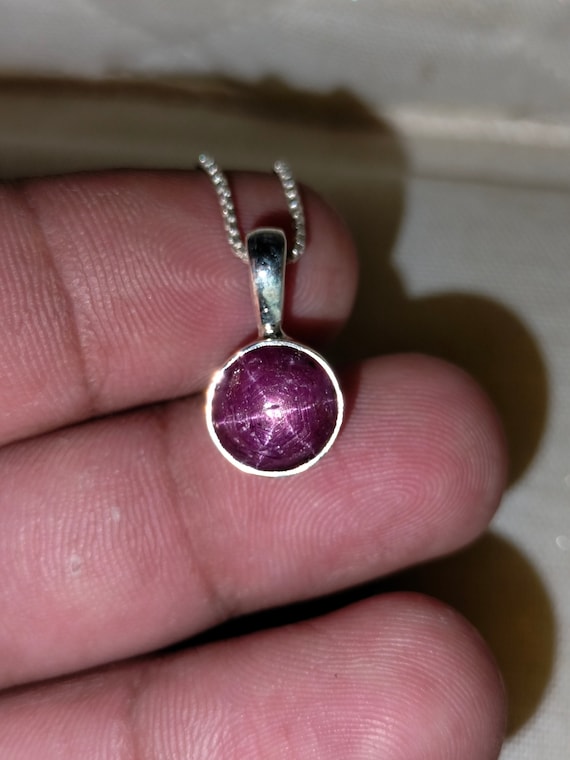 Certified Star Ruby Sterling Silver Pendant Necklace - 3.00 Carat