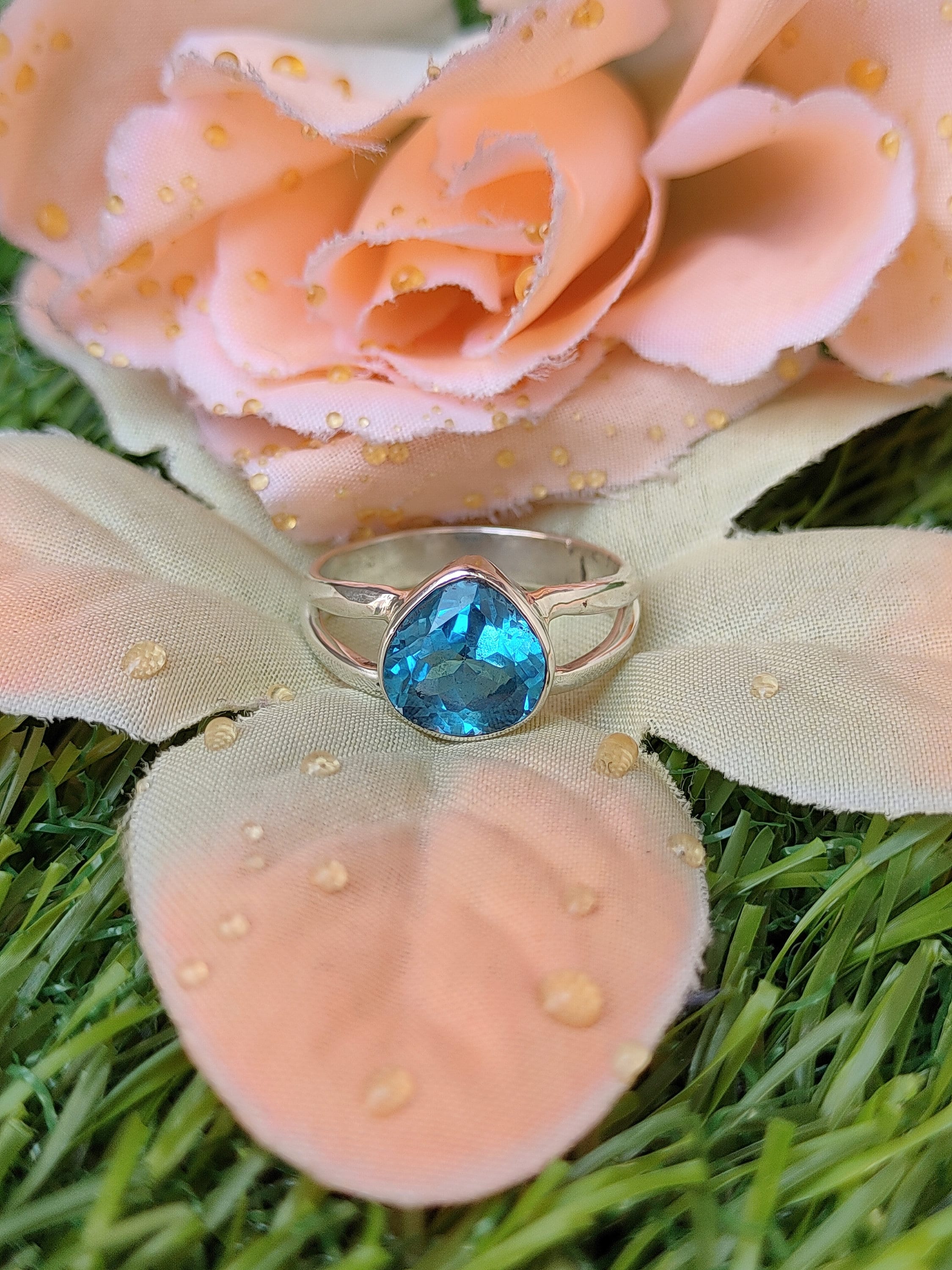 Anello Con Topazio Blu Delicato Gems Vibes, In Argento - Foto 13