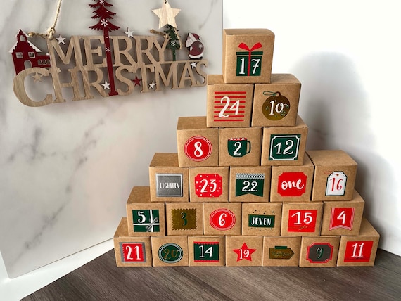 Advent Calendar Jewelry, Christmas, 12 Stainless Steel Jewels, 18-carat  Fine Gold Plated, Cardboard Boxes, Day Numbers, Surprise, Gift - Etsy