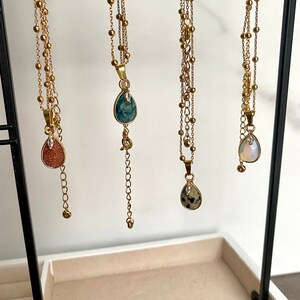 Collier Sautoir Femme Avec Pendentif Goutte - Longueur Ajustable - Neuf Avec étiquettes - Bijou Minimaliste Et élégant
