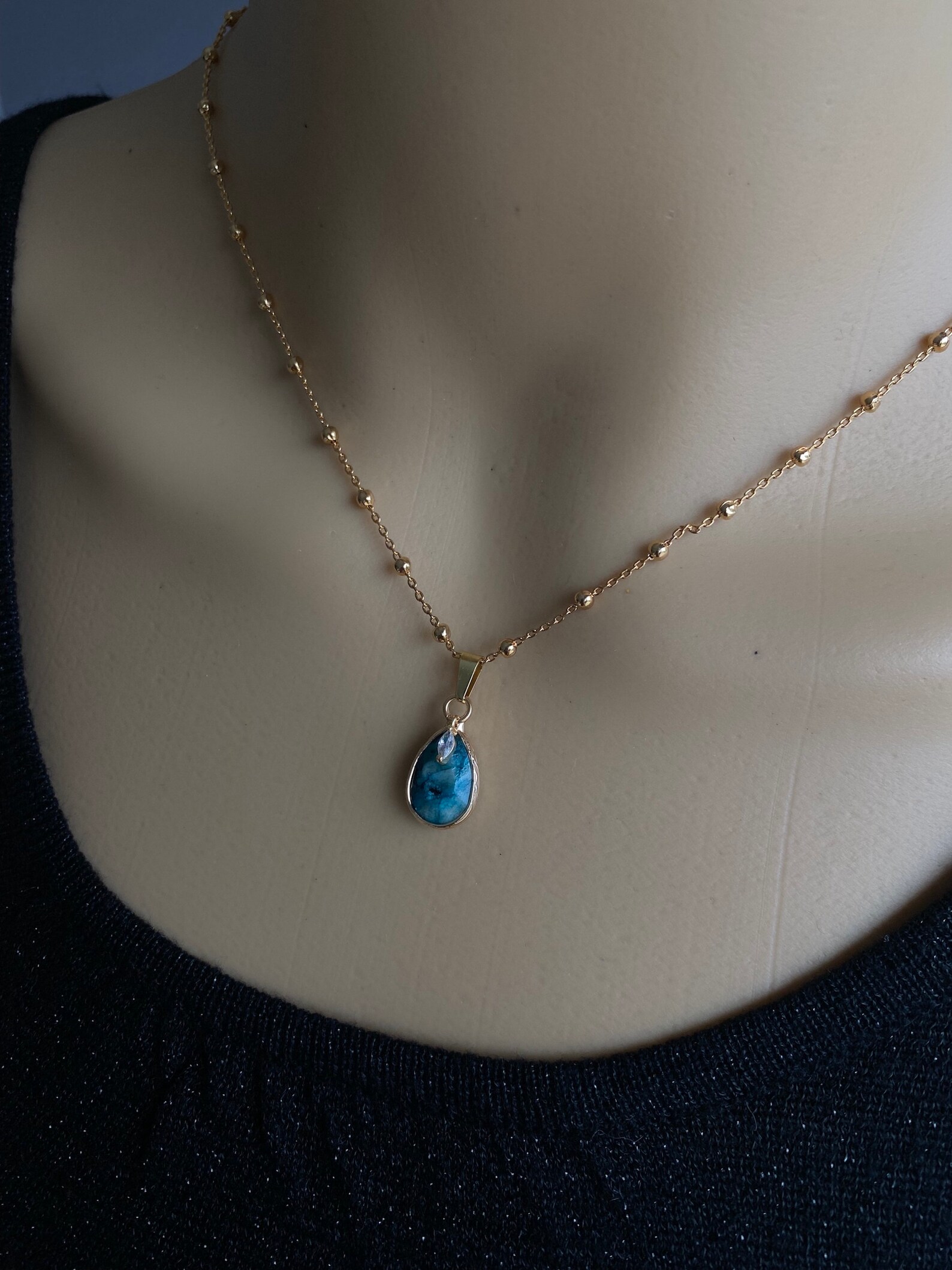 Pendentif Murano Plaqué Or 24 Carats - Collier Artisanal Unique - Atelier Lunaire