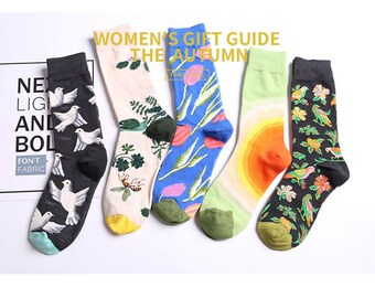 Watercolor Tulip Flower Casual Socks Crew Socks Crazy Socks Soft Breathable For Sports Athletic Running Watercolor Tulip Flower Casual Socks Crew Socks Crazy Socks Soft Breathable For Sports Athletic Running