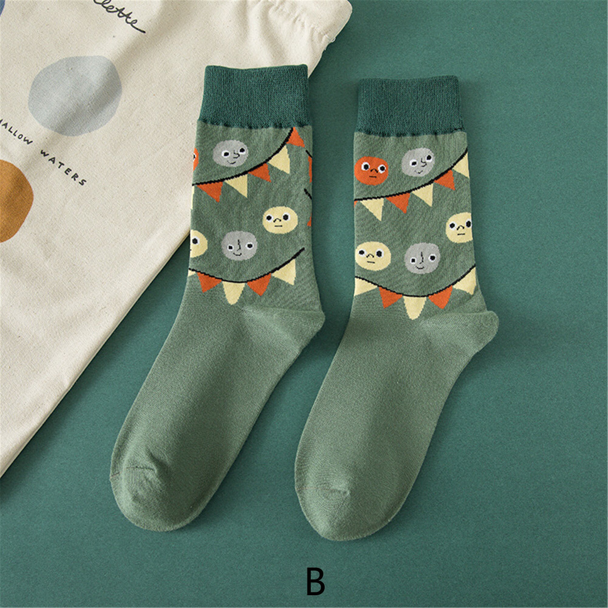 Cartoon Cotton Socks Graffiti Socks Funny Style Socks Etsy