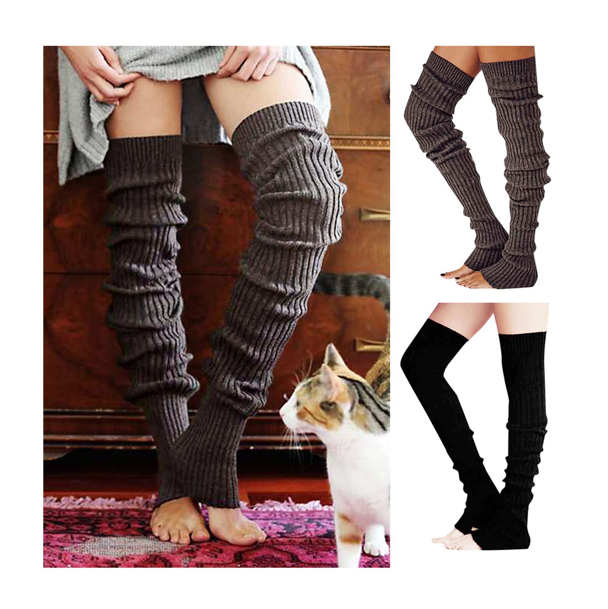 Long Knit Women's Leg Warmers Simple Warm Leg Warmers Etsy