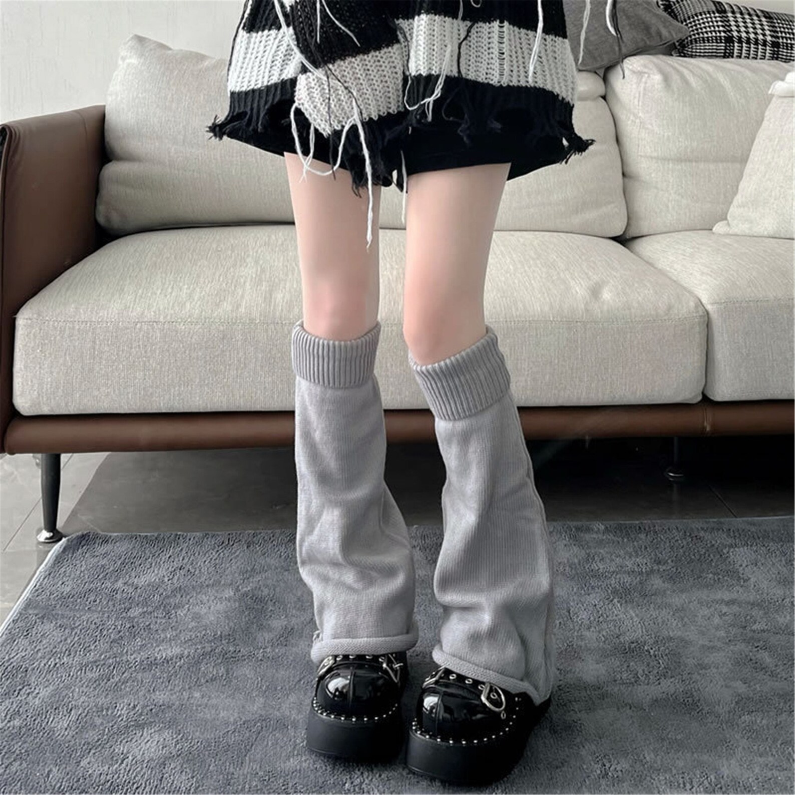 Y2K White Horn Leg Warmers Warm Plush Leg Warmers Warm Socks Etsy New