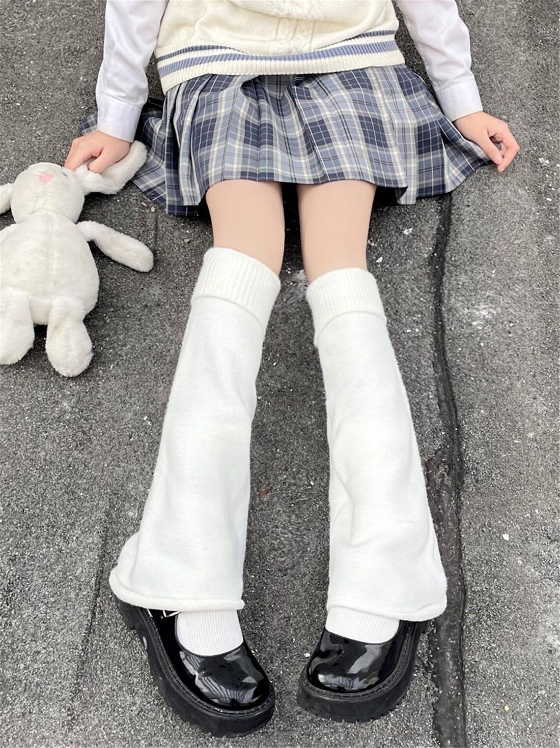 Y2K White Horn Leg Warmers Warm Plush Leg Warmers Warm Socks Etsy New