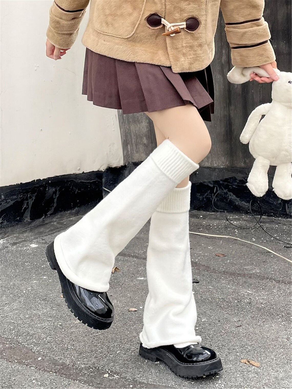 Y2K White Horn Leg Warmers Warm Plush Leg Warmers Warm Socks Etsy New