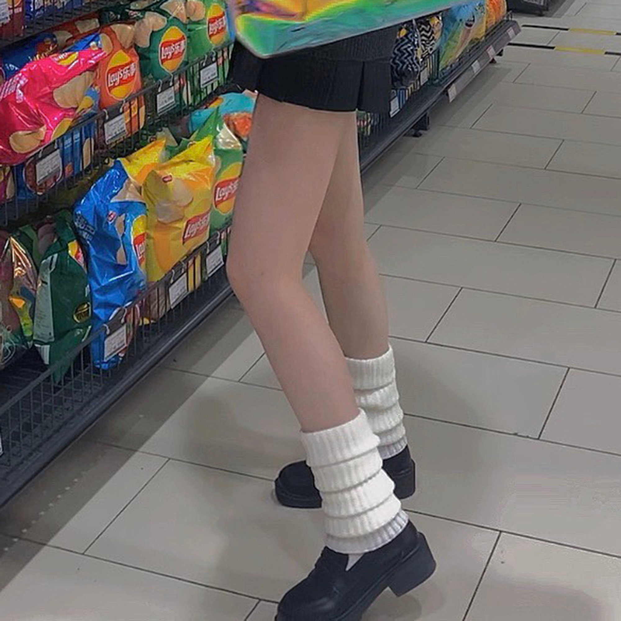 Knitted White Leg Warmers Knitted Black Leg Warmers Warm Etsy