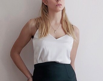 satin white cami top