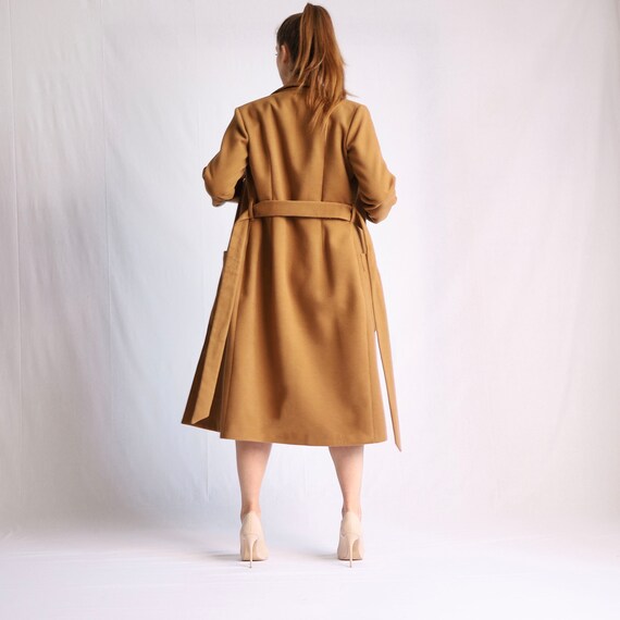 Fitted camel wool coat hot sale