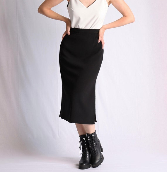 Cross check high waisted midi pencil skirt hotsell