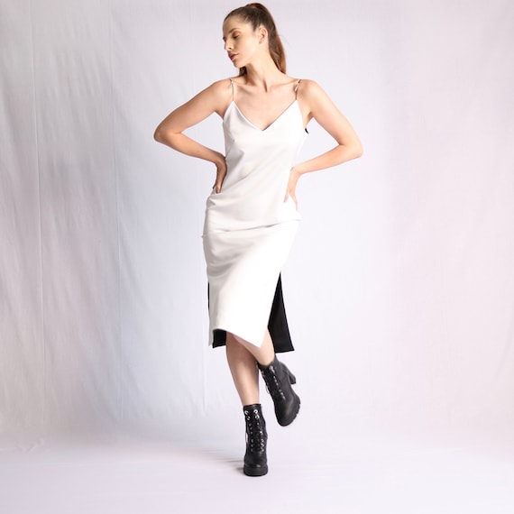 Minimalist Wedding Dress, White Satin Slip Dress, Reversible Slip Dress, Bridesmaid Dress, Wedding Guest Dress, Simple Silky Satin Dress - Etsy Minimalist Wedding Dress, White Satin Slip Dress, Reversible Slip Dress, Bridesmaid Dress, Wedding Guest Dress, Simple Silky Satin Dress - Etsy