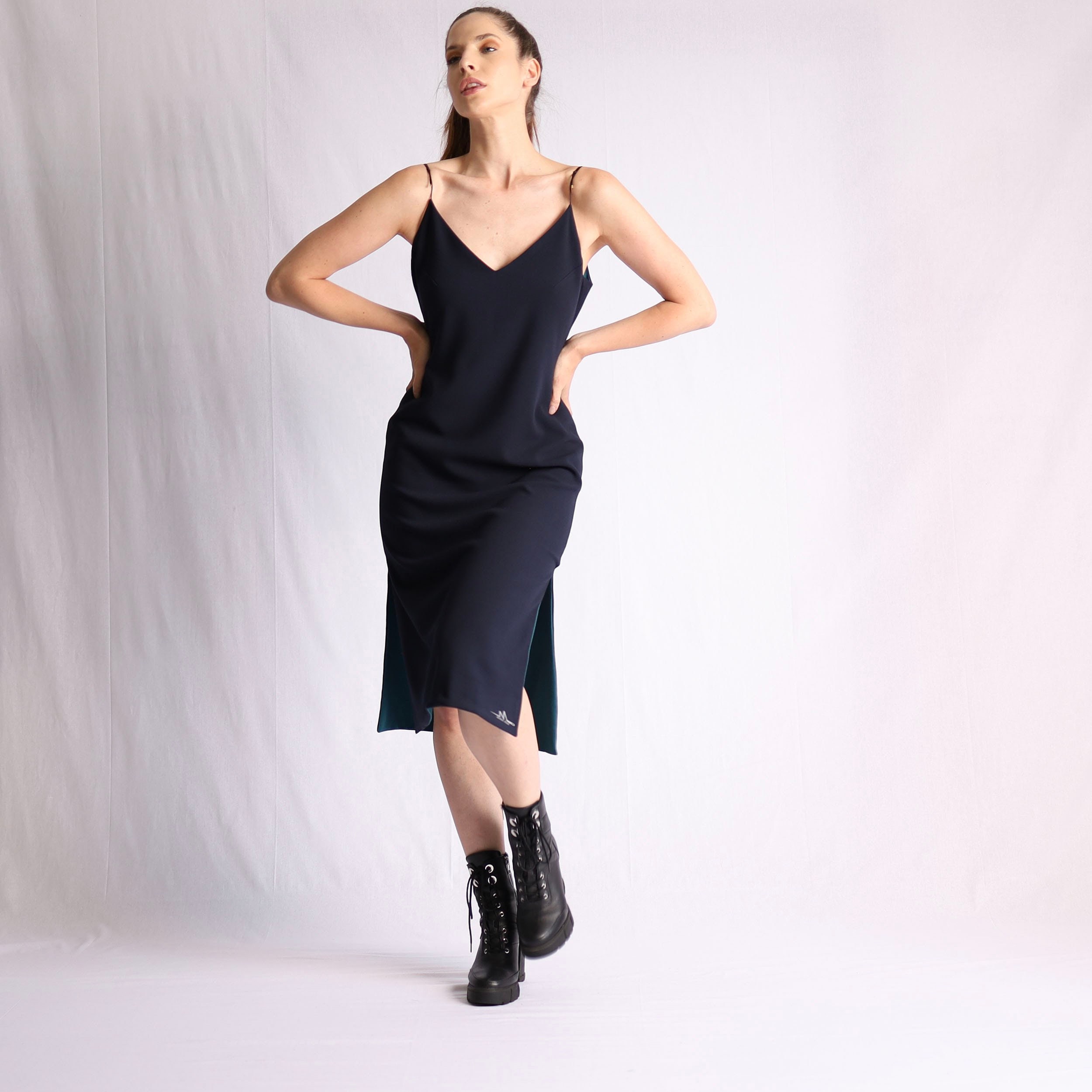 2 in 1 Crepe Slip Dress, Reversible Slip Dress Two Colors, Bridesmaid Dress, Summer Slip Dress, Elegant Slip Dress, Classic Midi Dress