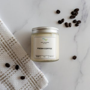 Fresh Coffee - 4oz Sojakerze im Glas - natürliches 100% Sojawachs
