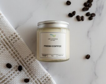 Fresh Coffee - 4oz Soy Candle in a jar - all natural 100% soy wax