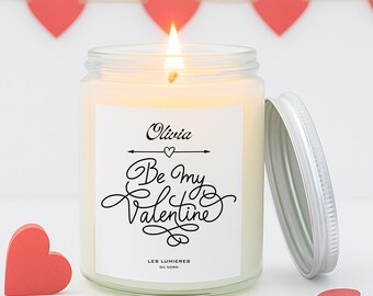 Be My Valentine Hand-Poured Romantic Personalized Soy Wax Candle - Valentine's Day Gift for Her - Romantic candle for couples